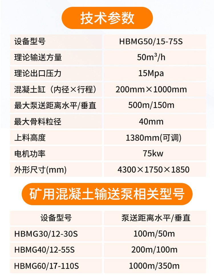 矿用混凝土输送泵